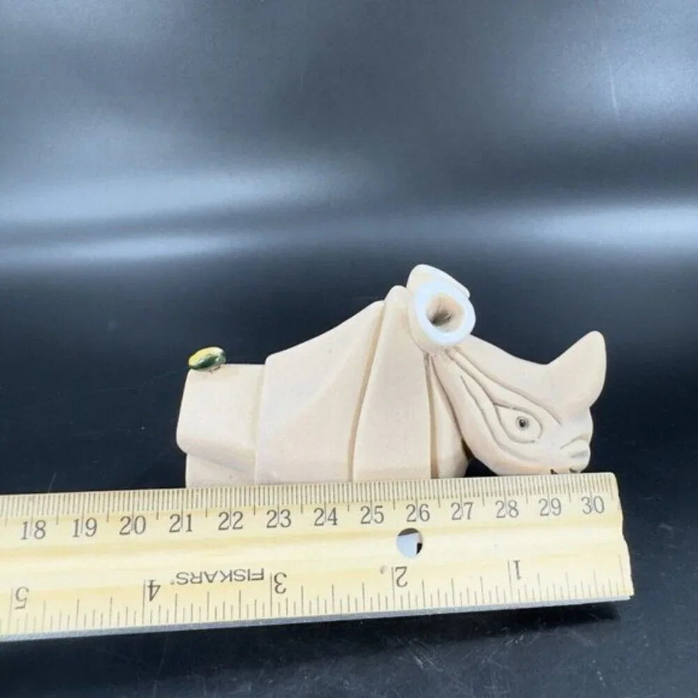Artesania Rinconada Figurine Made In Uruguay Marked Whimsical Rhinoceroses Rhino